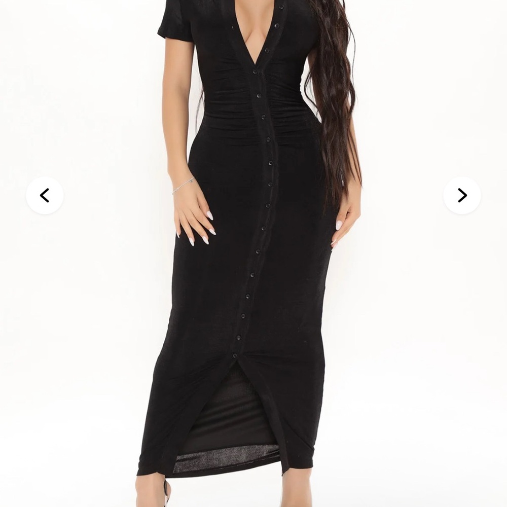 Elegant Black Button-Down Dress